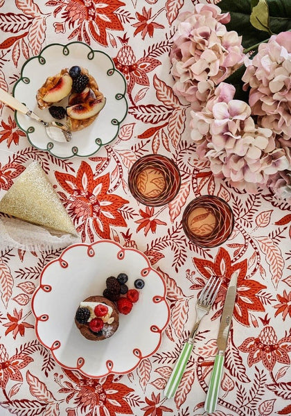 Rosy Red Scalloped Set
