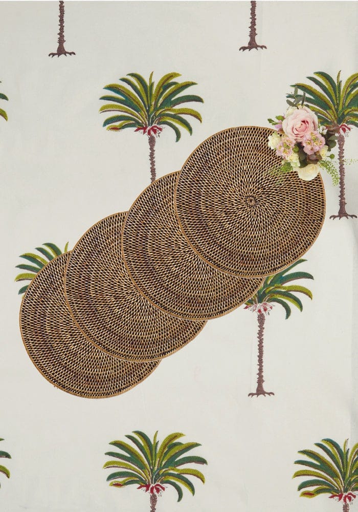 Round & Round Rattan Charger Brown - Set of 4 - Casa by Josephine Jenno