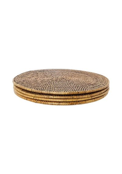 Round & Round Rattan Charger Brown - Set of 4 - Casa by Josephine Jenno