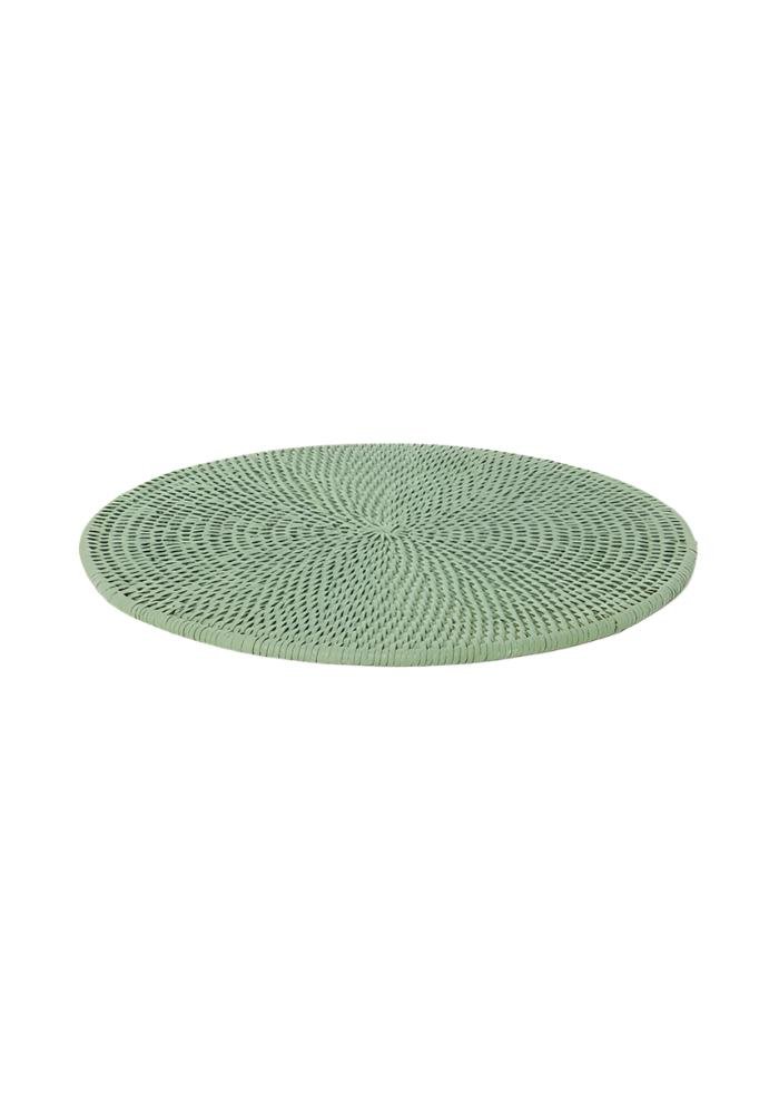 Round & Round Rattan Charger - Green