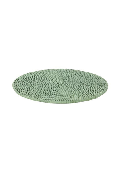 Round & Round Rattan Charger - Green
