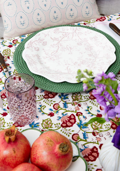 Round & Round Rattan Charger - Green