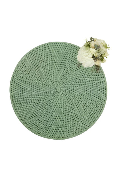 Round & Round Rattan Charger - Green