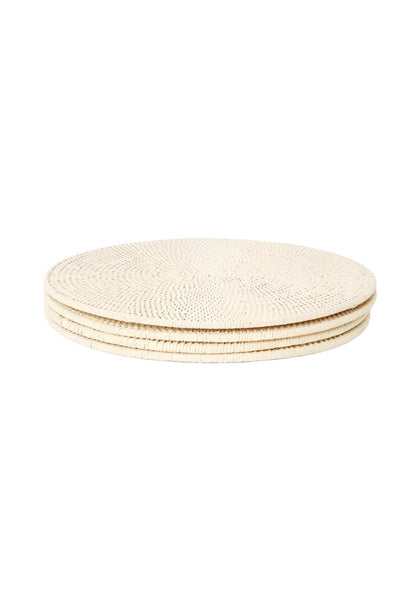 Round & Round Rattan Placemat Sand Colour - Set of 4 - Casa by Josephine Jenno