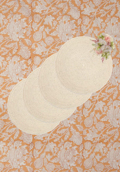Round & Round Rattan Placemat Sand Colour - Set of 4 - Casa by Josephine Jenno