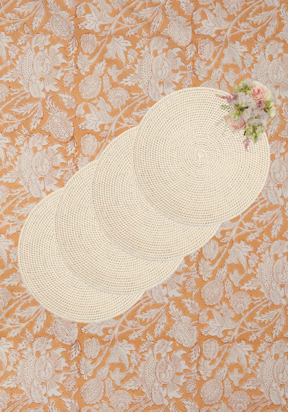 Round & Round Rattan Placemat Sand Colour - Set of 4 - Casa by Josephine Jenno