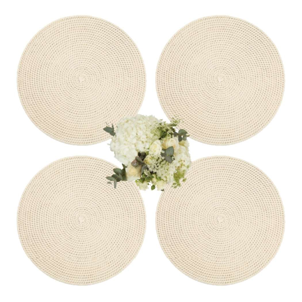 Round & Round Rattan Placemat Sand Colour - Set of 4 - Casa by Josephine Jenno