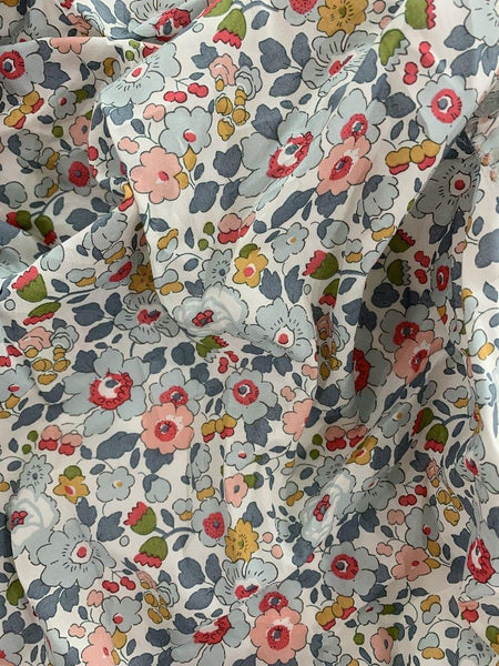 Ruffle Edge Bedspread made with Liberty Fabric BETSY GREY & CAPEL MUSTARD - Coco & Wolf