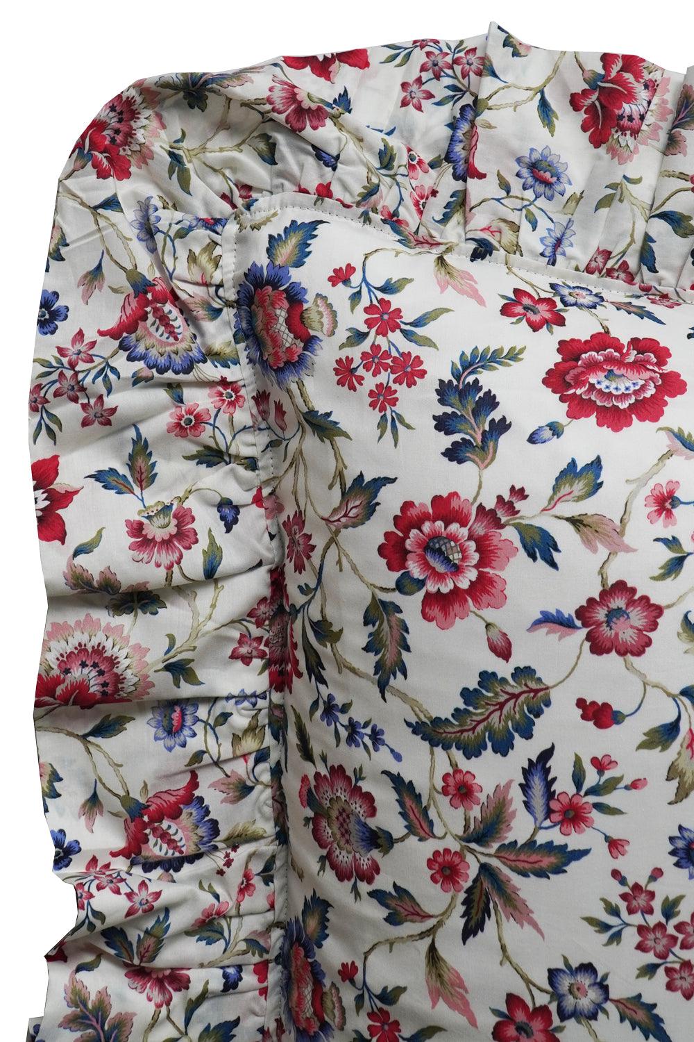 Ruffle Cushion made with Liberty Fabric EVA BELLE - Coco & Wolf