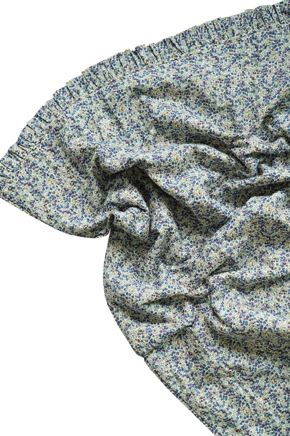 Reversible Ruffle Edge Bedspread made with Liberty Fabric DREAMS OF SUMMER & WILTSHIRE BUD - Coco & Wolf