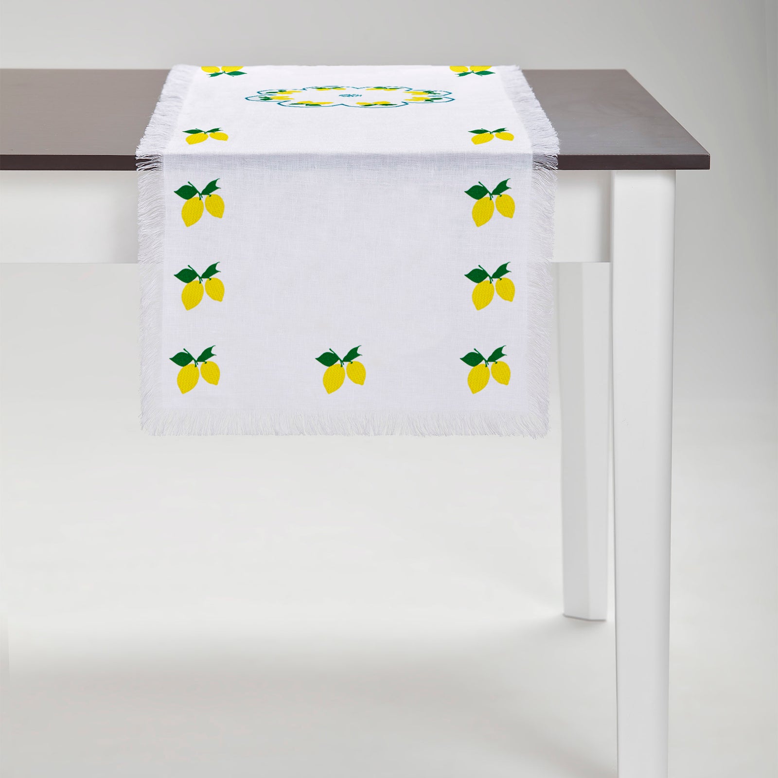Limoni Runner with Fringe - White Linen