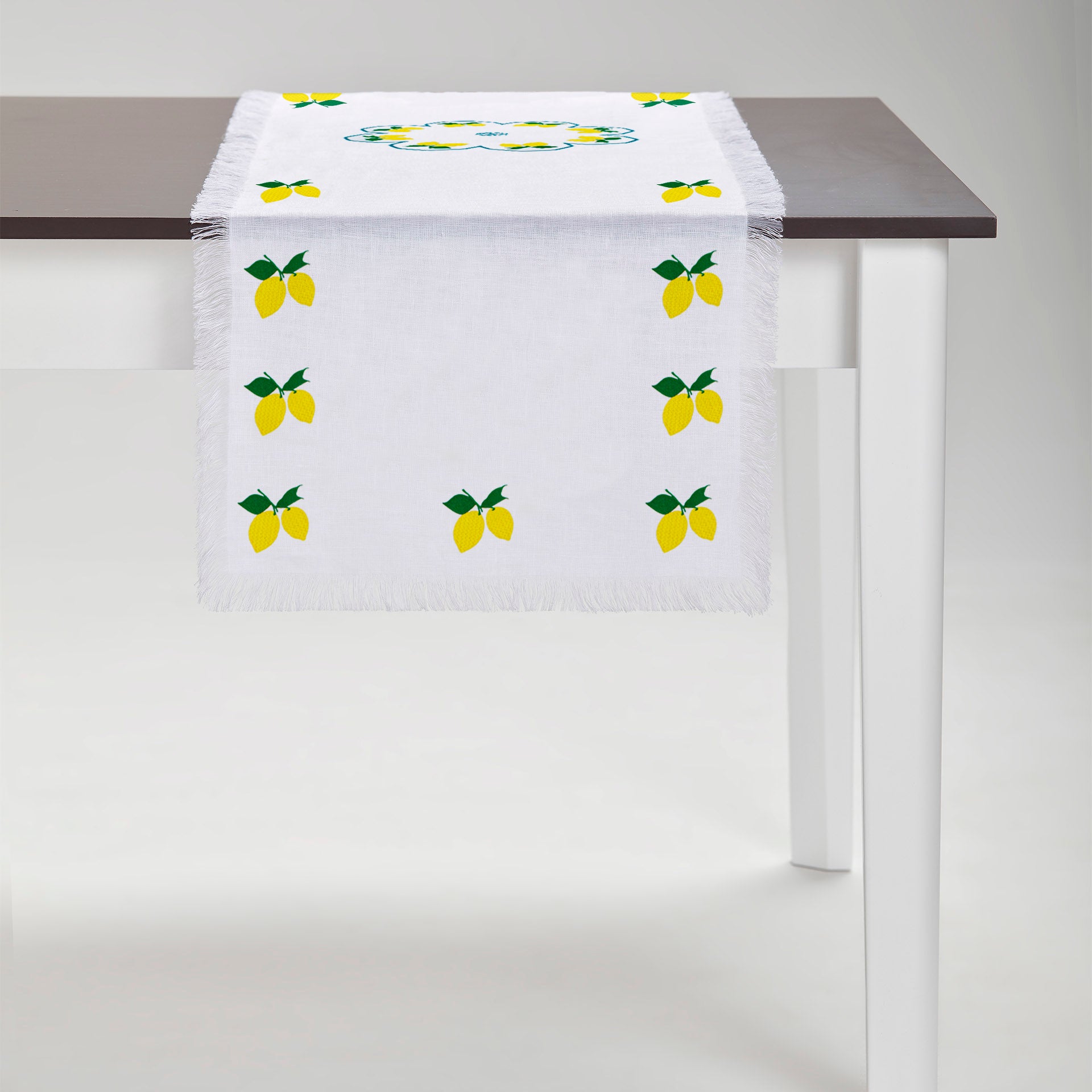 Limoni Runner with Fringe - White Linen