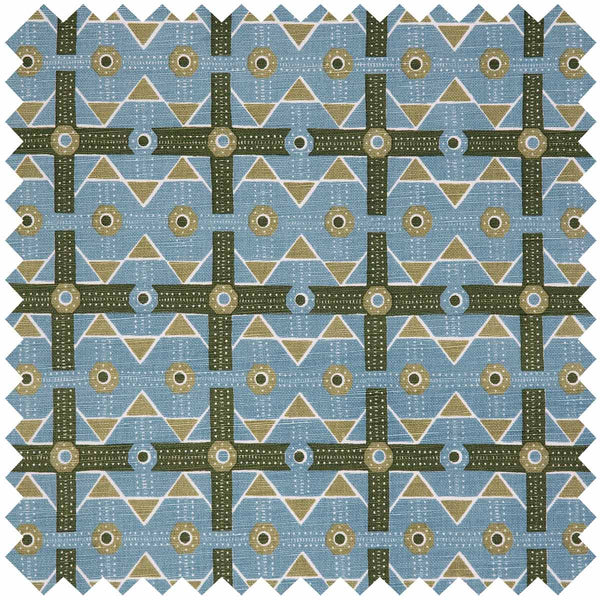 Blue Charbagh Fabric