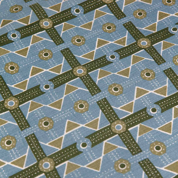 Blue Charbagh Fabric