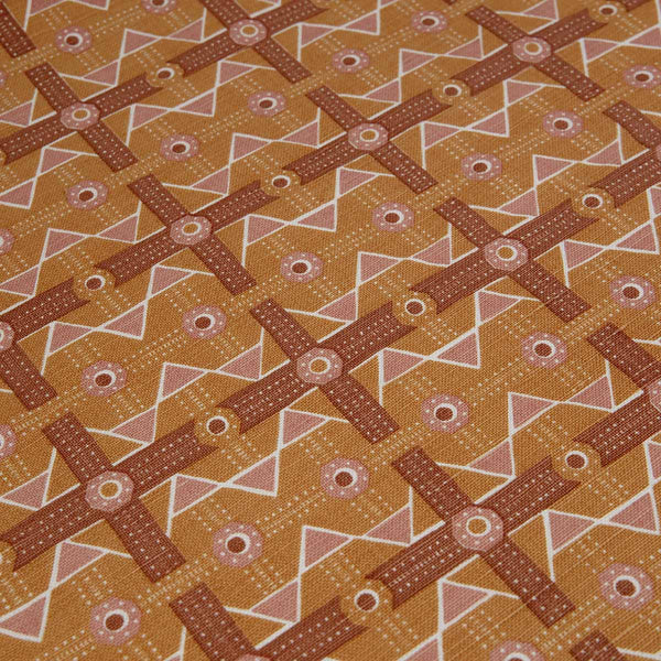 Brown Charbagh Fabric