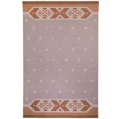 Stone and Terracotta Manali Flatweave Wool Rug