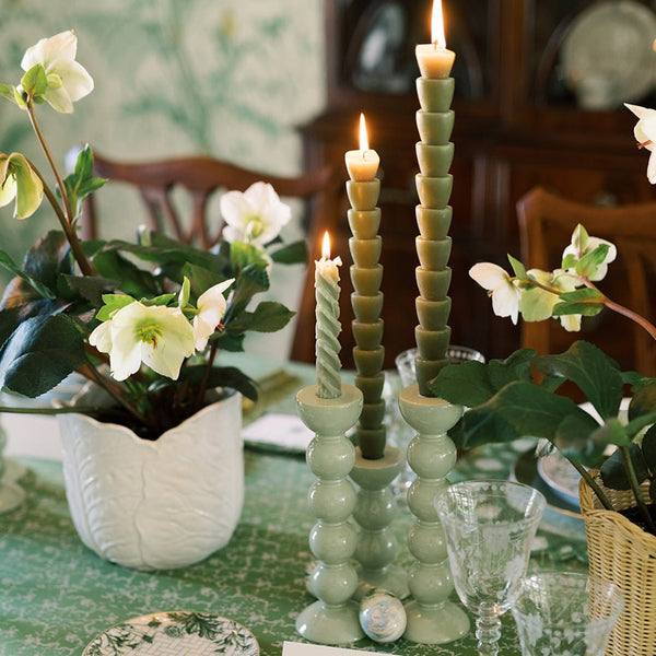 Sage Bobbin Candlestick - 24cm - Addison Ross Ltd UK