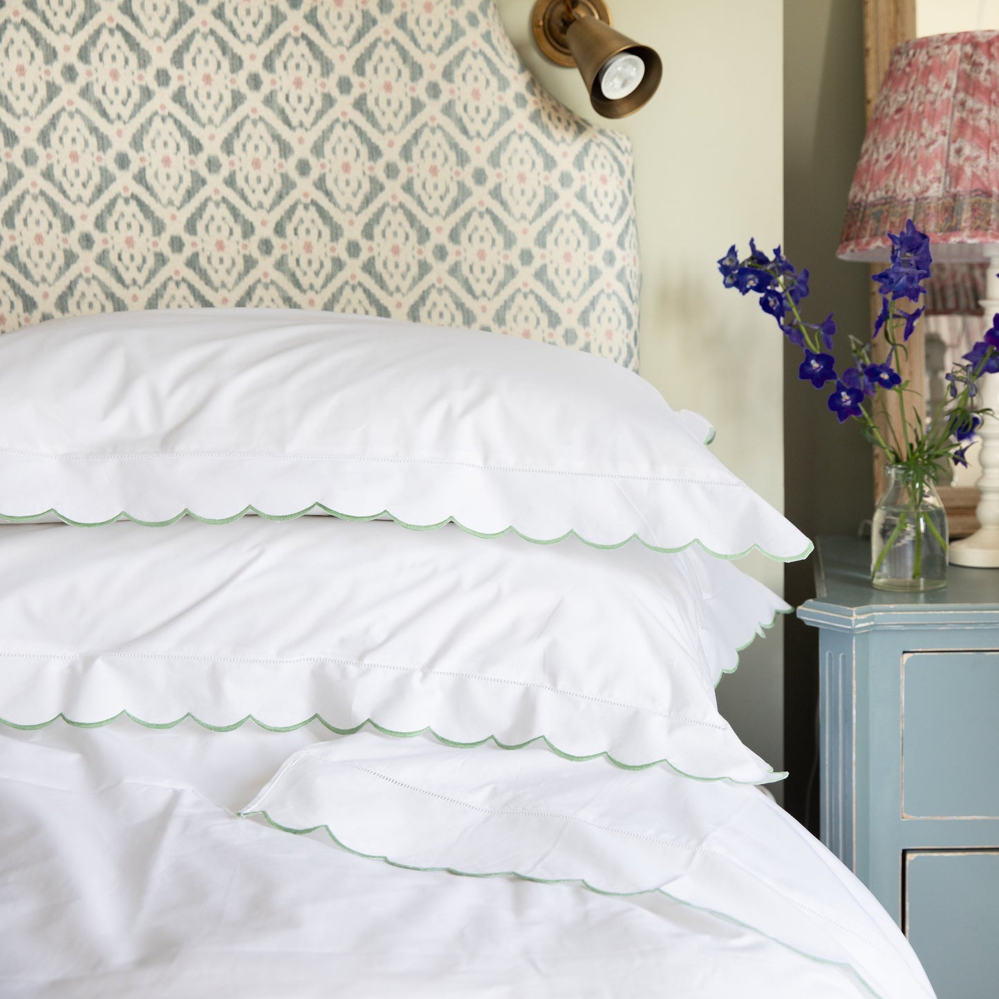 Sage Green Scallop Duvet Cover