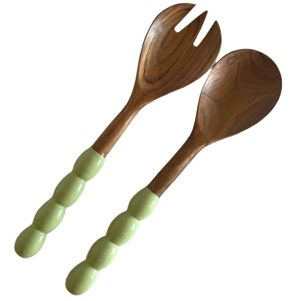 Bobbin Salad Servers | Sage Green