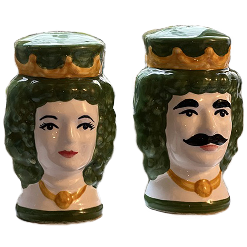 Green Sicilian Salt & Pepper Shakers