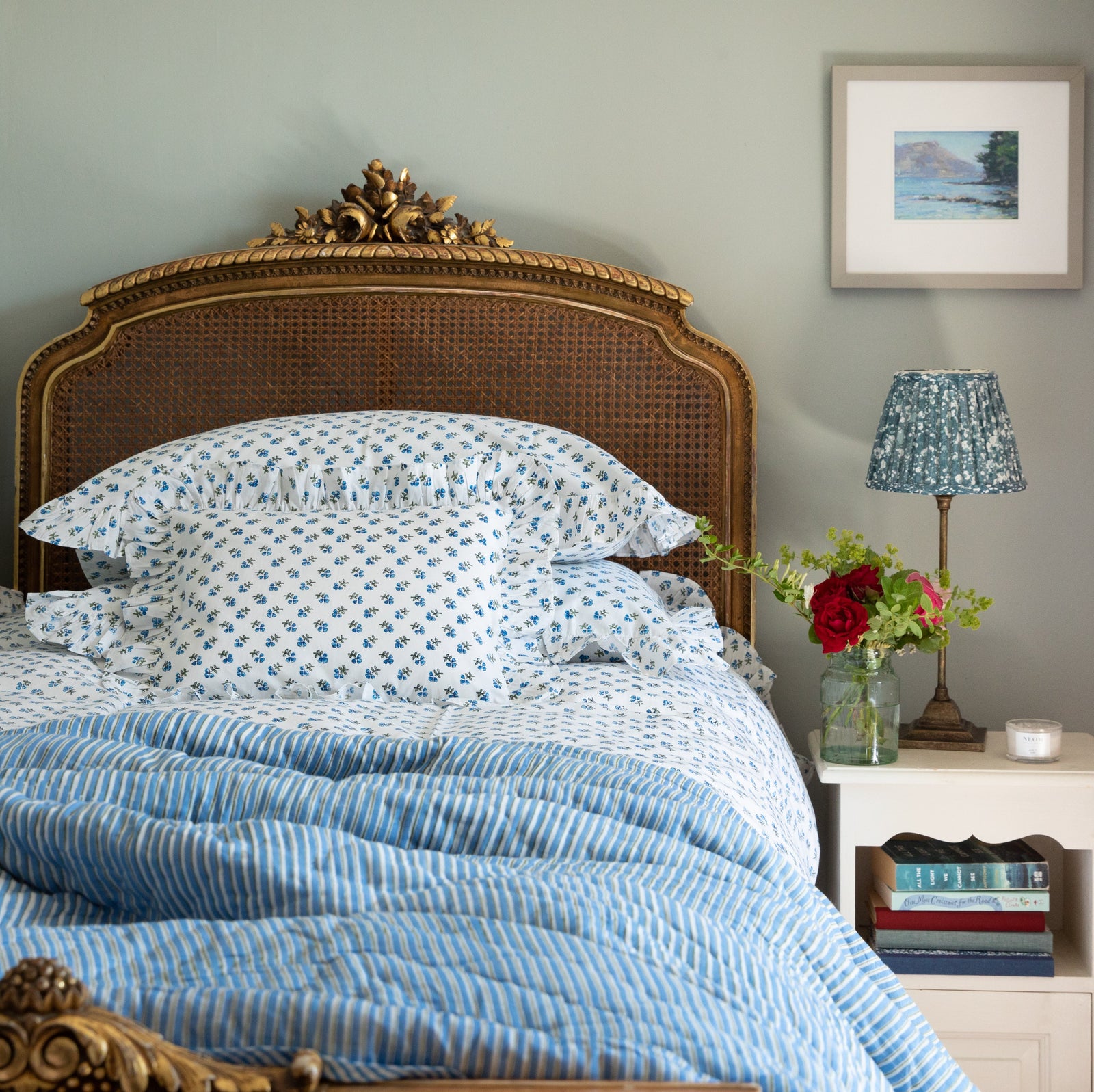 Blue Ditsy Baby / Boudoir Pillowcase