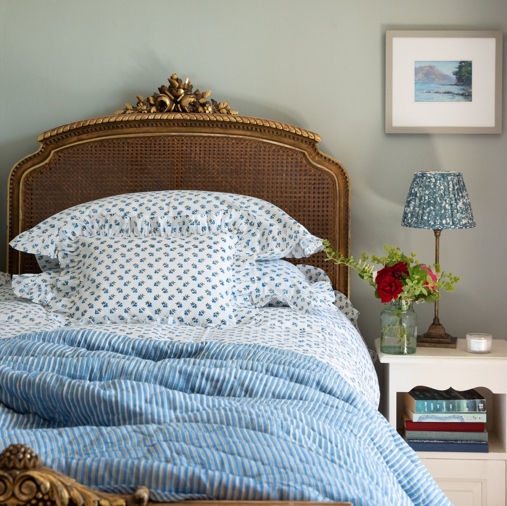 Blue Ditsy Baby / Boudoir Pillowcase