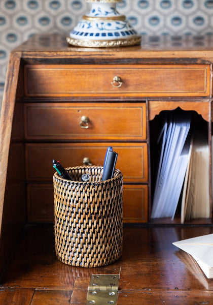 Rattan Bottle Holder - Brown