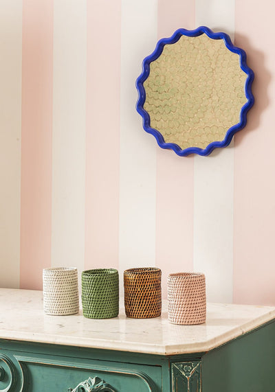 Savannah Rattan Bottle Holder - White - Casa by Josephine Jenno