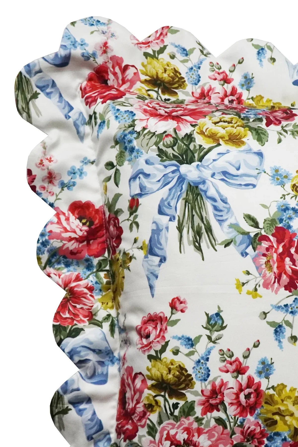 Scallop-Edge Pillowcase Made With Liberty Fabrics & Bridgerton Bow Bouquet Blue