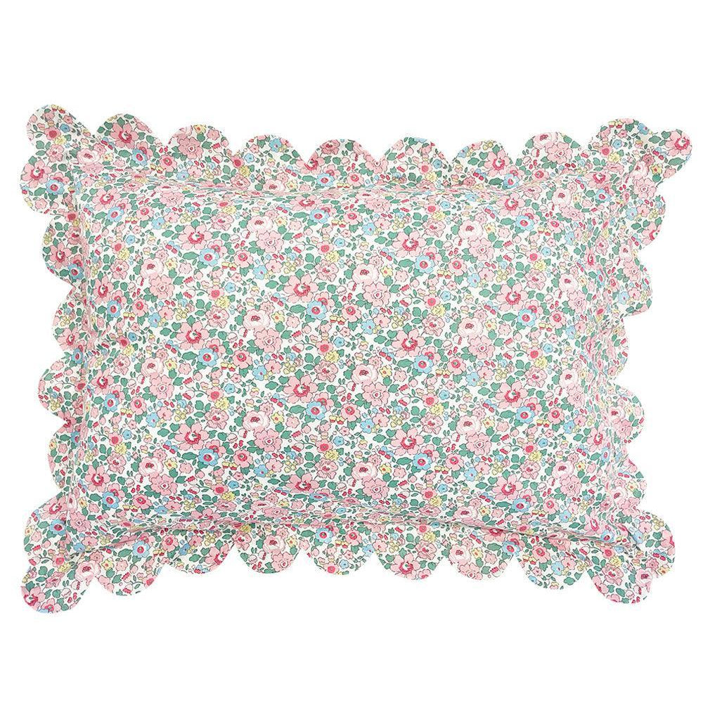 Scallop Edge Pillowcase made with Liberty Fabric BETSY CANDY FLOSS - Coco & Wolf