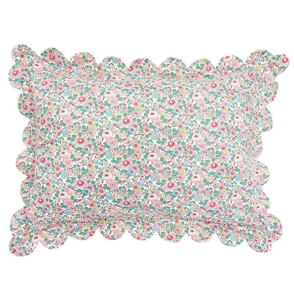 Scallop Edge Pillowcase made with Liberty Fabric BETSY CANDY FLOSS - Coco & Wolf