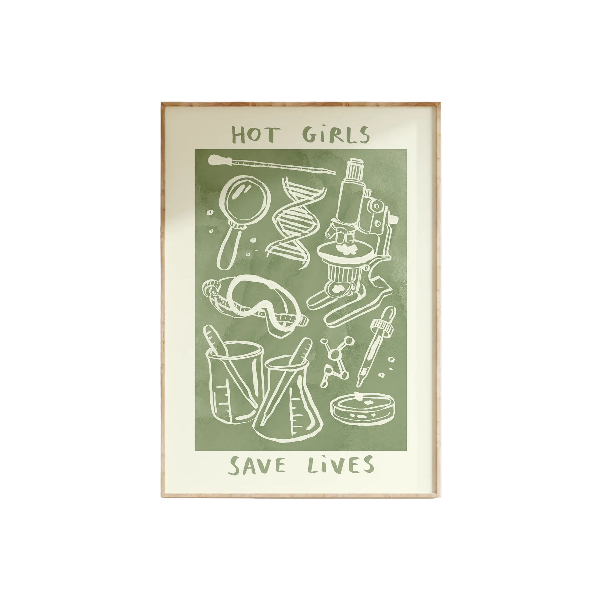 Hot Girls Save Lives - Scientist Print