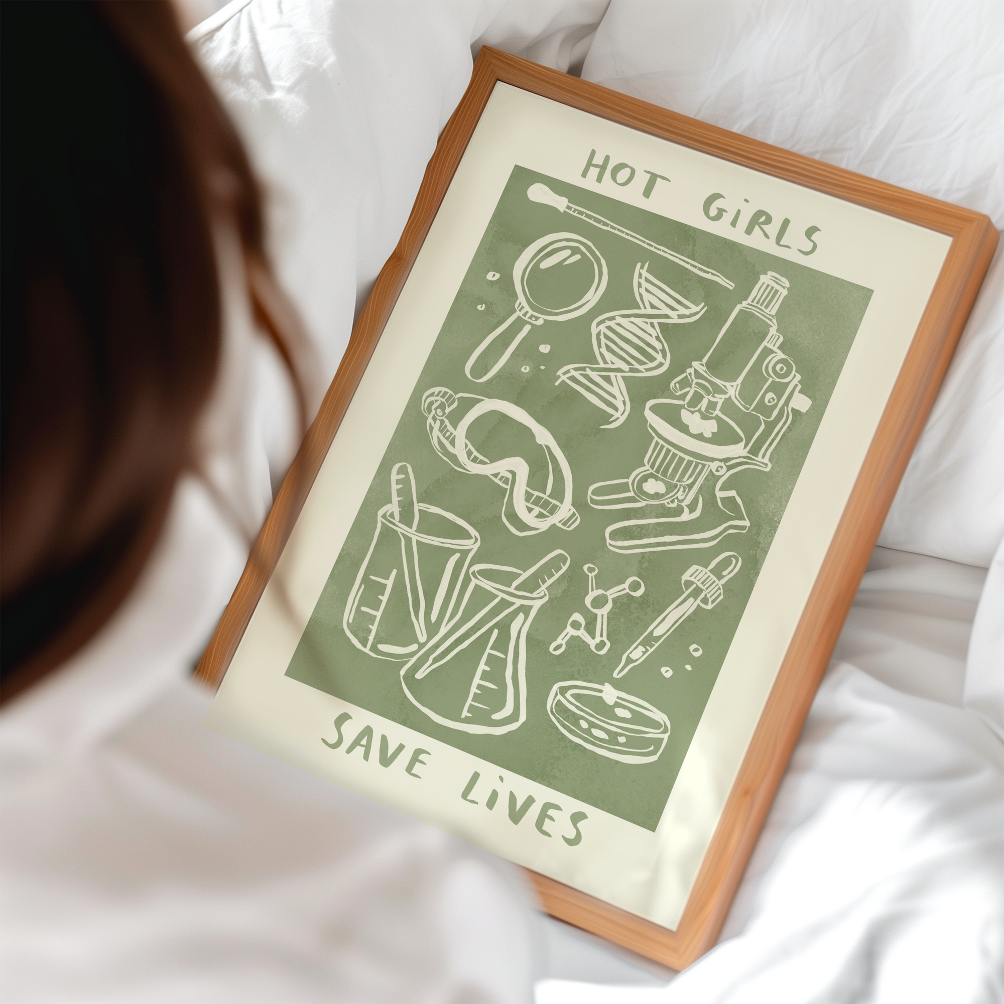 Hot Girls Save Lives - Scientist Print