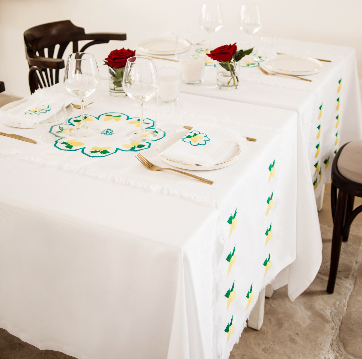 Limoni Runner with Fringe - White Linen