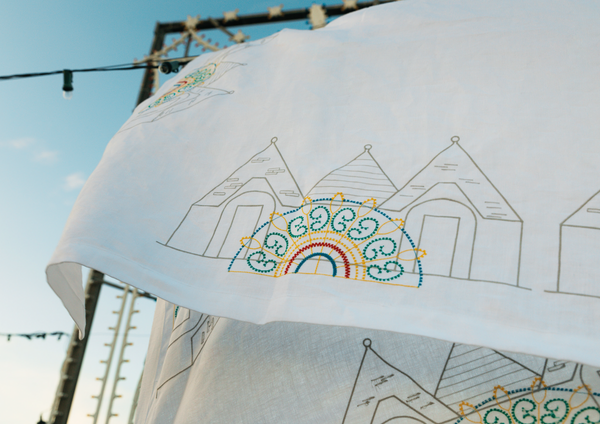 Trullo Tablecloth  - White Linen