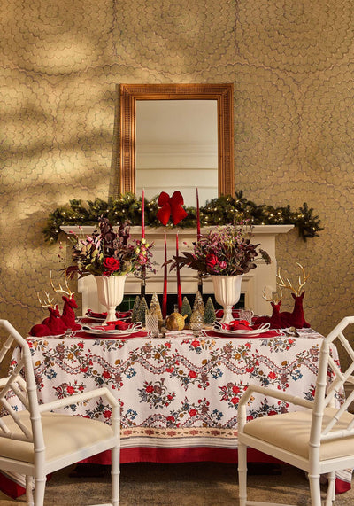 Ruby Red Beauty: Large Flocked Sitting Deer