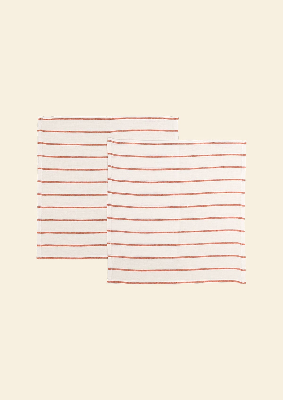 The Orange & White Stripes Linen Napkins (Set of 2)