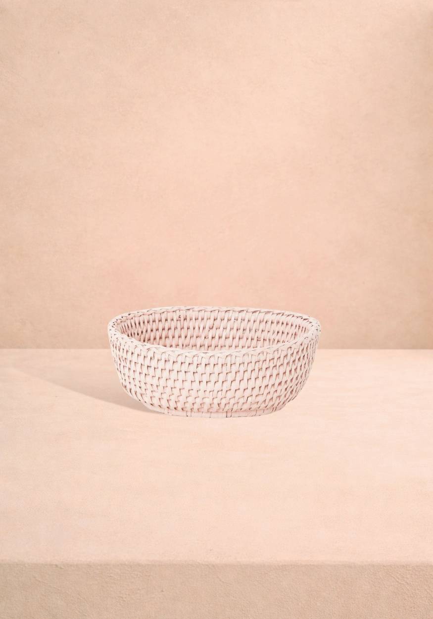 Mayfair Trinket Hold All Rattan Basket in Pink