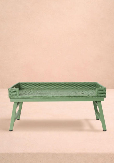 Rattan Breakfast Tray - Green