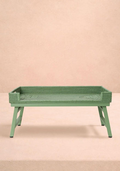 Rattan Breakfast Tray - Green