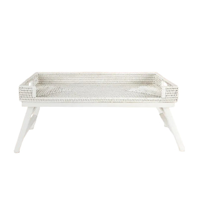 Rattan Breakfast Tray - White