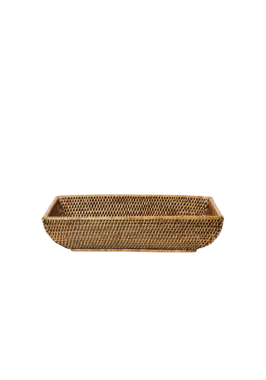 Wiltshire Long Rattan Basket in Classic Brown