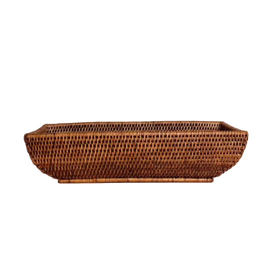 Wiltshire Long Rattan Basket in Classic Brown