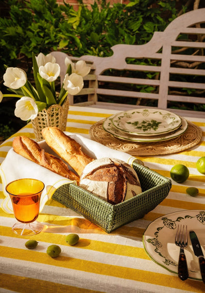 Serving Piece Wiltshire Long Rattan Basket in Green