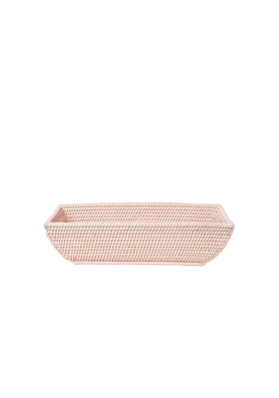 Wiltshire Long Rattan Basket in Pink