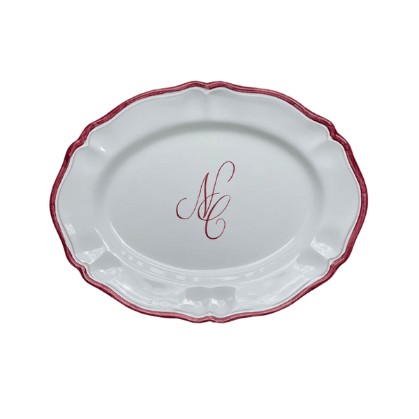 Personalised Ceramic Wedding Engraved Oval Serving Platter