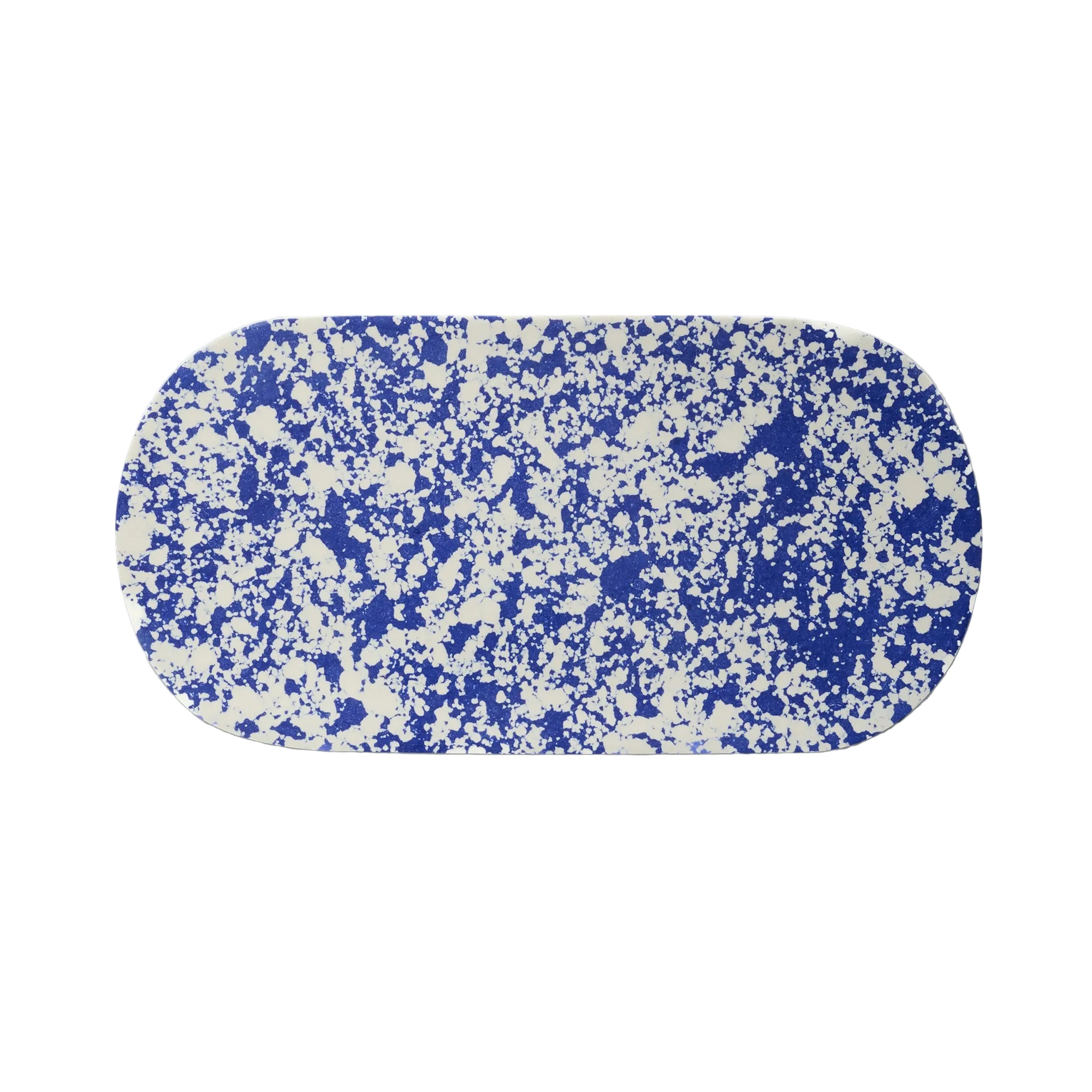 Rock Large Serving Tray, Cobalt Blue and White