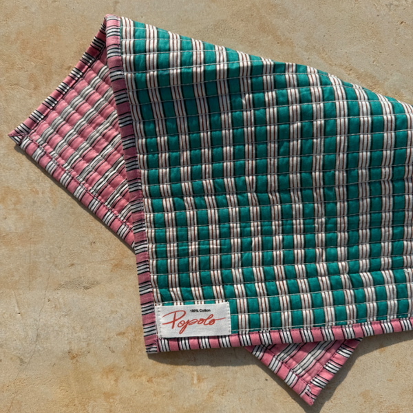 Pink And Green Striped Placemat