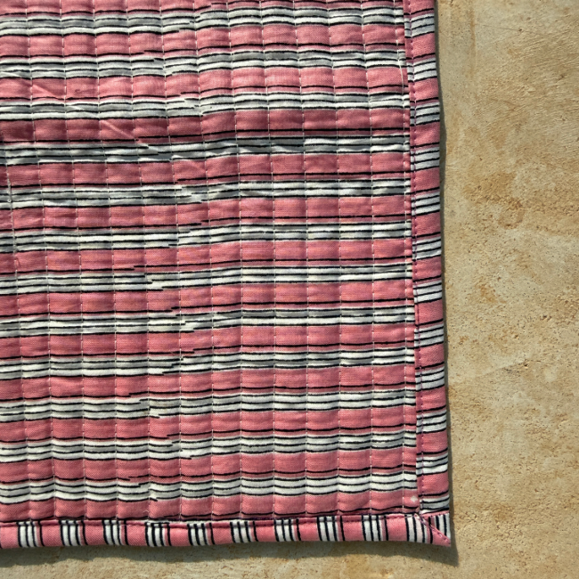 Pink And Green Striped Placemat
