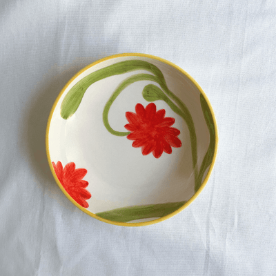 Set of 2 Handmade Flower Pasta Bowls - ROSE BALIMBA
